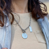 Collier Bijoux Mode Design Minimaliste Vieux Anglais Personnaliser Pendentif Vintage Collier Acier Inoxydable Hommes Plaqué Argent
