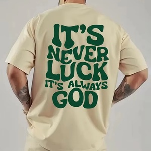 Summer New Men's Casual Round Neck T-Shirt with English Letter Pattern Short Sleeve Top for Men - Product Image 1