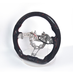 Volant de voiture sport de luxe en cuir et fibre de carbone forgé sur mesure avec LED - Product Image 1