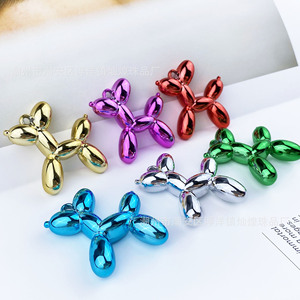 Colorful Metallic <b>Balloon</b> Dog Pendant Zinc Alloy UV Electroplated DIY Jewelry Charm Keychain Phone Chain Gift Unisex Animal - Product Image 4