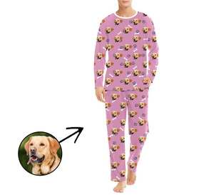 Özel uzun pantolon pijama Set fotoğraf erkekler kişiselleştirilmiş salon seti komik yüz baskılı pijama yumuşak hediye - Product Image 5