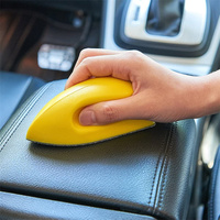Brosse de siège en cuir de nettoyage de voiture jaune en gros d'usine brosse de siège de voiture de 4.7 pouces support de disques de ponçage Kit de bloc de ponçage à la main