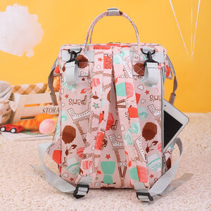 2024 moda patrón floral gran capacidad impermeable bebé <span class=keywords><strong>maternidad</strong></span> bolsa pañal mochila momia mamá bolsa - Product Image 4