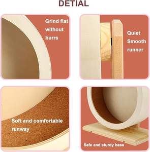 Jouet à mâcher en bois écologique moderne/classique avec roues silencieuses pour hamsters, souris et petits animaux – Stimule la mouvement interactive - Product Image 5