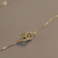 Sublime Collier Pendentif Double Anneau Entrelacé Diamant en Argent Sterling S925 Plaqué Or 14 Carats, Bijou de Fête Charmant pour Femme