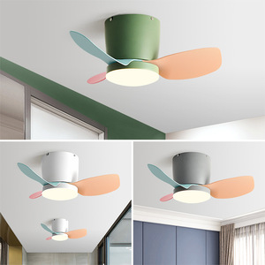 <b>Ceiling</b> <b>Fan</b> Light Led Flush Mount Fixed Blade For Bedroom Living Room Study With Full Spectrum Light - Product Image 1