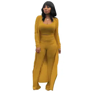Delle Donne del commercio all'ingrosso Solido Casuale di Tre pezzi di Abito Donne <span class=keywords><strong>Vestiti</strong></span> A Maniche Lunghe <span class=keywords><strong>Vestiti</strong></span> di Usura - Product Image 6