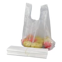 Sacs en plastique blancs pour t-shirts, sacs de courses réutilisables, sacs personnalisés imprimés en gros