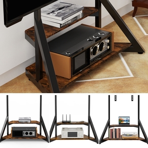 <strong>Corner</strong> Floor TV Stand Heavy Duty TV Mount with Large Storage Wood <strong>Shelf</strong> - Product Image 6