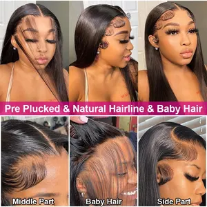38 40 Inch Glueless Full Lace Human Hair Wig For Black Women Best-selling Vendor Wholesale 360 HD Transparent Lace Frontal Wigs