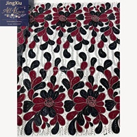 Tissu en dentelle de tulle brodé de perles et de sequins floraux 3D audacieux pour robes africaines et tenues de soirée