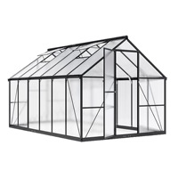 Tenda Musim Panas Luar Ruangan 8x16FT Dua Lapis Rumah Bunga Halaman Kustom Terisolasi Hangat Lembaran Polikarbonat Berongga PC Aluminium