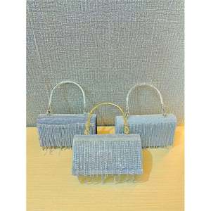 Borsa con Strass Scintillante, Borsetta Argento con Diamanti per Donne, Elegante Borsa da Sera con Strass, Borsa a Tracolla - Product Image 1