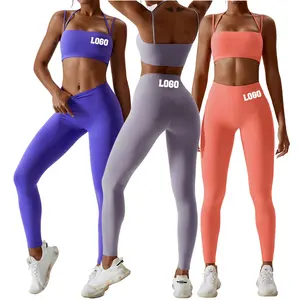 Ropa Deportiva De Mujer Para Gym produttori di abbigliamento sportivo 2 pezzi Legging Set da donna palestra Set da Fitness Yoga Set unici