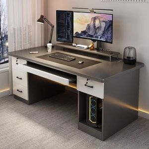 Bureau d'ordinateur simple et moderne, résistant à la corrosion, avec tiroirs, pour la maison, la chambre, le bureau, les locations et l'usage commercial - Product Image 1