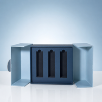   Boîte cadeau écologique bleu ciel à double porte avec logo personnalisé, emballage de capsules nutritionnelles de qualité supérieure, vitamines et protéines
