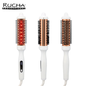RUCHA Brosse à friser infrarouge professionnelle de 32mm et 38 mm, peigne volumateur à chauffage rapide PTC, brosse thermique - Product Image 1