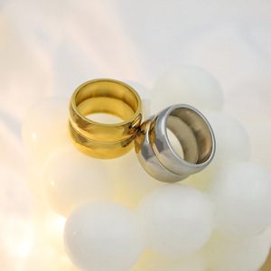 Minimalist Double <b>Ring</b> <b>Titanium</b> Steel Geometric Shape Unisex Fashion Jewelry Gift - Product Image 4