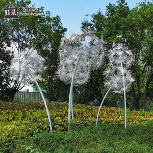 Grande Statua Artistica da Giardino, Moderna Scultura in Filo Metallico, Decorativa Astratta a Forma <span class=keywords><strong>di</strong></span> Dente <span class=keywords><strong>di</strong></span> Leone in Acciaio Inossidabile - Product Image 4