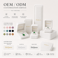 Boîte à bijoux en velours écologique personnalisée avec logo, emballage de luxe pour bagues, boucles d'oreilles, bracelets, cadeaux de mariage