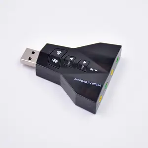 Sound Card Audio Adapter 3D 5.1 USB 3.5mm Microphone Headphone Jack Stereo