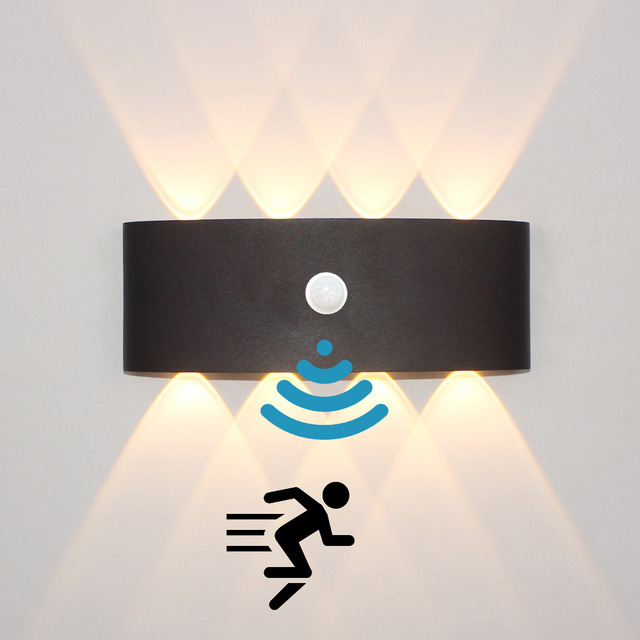 8w Sensor Wall Lamp Human Pir Motion Sensor Led Wall Light Smart LedWall Mount Sensor Light