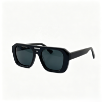 Lunettes de soleil classiques à double pont et monture épaisse, protection UV400, style rétro carré en acétate, design tendance pour l'extérieur, les voyages et la conduite