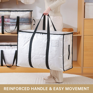 White 6 Pack Large Heavy Duty Moving <strong>Bags</strong> Waterproof Clothing Blanket Storage <strong>Bag</strong> With Reinforced Handle - Product Image 2