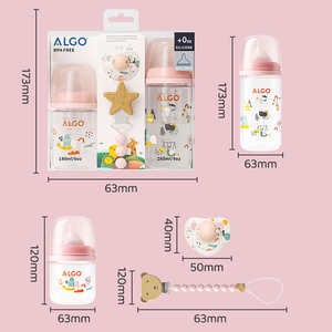 ALGO Juego de Regalo de Alimentación para Bebés Recién Nacidos de 0 a 12 Meses, de Alta Calidad, 4 Piezas, con Diseño de Dibujos Animados, Anti-cólicos, de PP y Silicona - Product Image 5