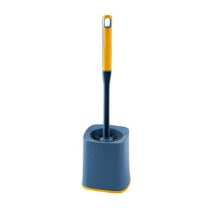 Ensemble de brosses de toilette avec base ronde gris-blanc, design ergonomique pour le nettoyage des cuvettes et des éviers - Product Image 5