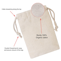Sacs à cordon en pur coton, sacs sachet, sacs anti-poussière pour articles ménagers, pochettes respirantes pour accessoires de voyage et de cuisine