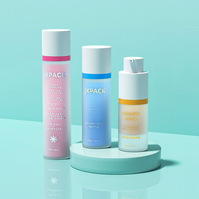 Luxury Refillable Round Plastic Frosted Airless Cosmetic Lotion Bottles 15ml 30ml 50ml Twist up Airless Pump Bottle