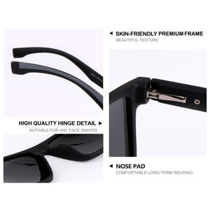 Óculos de Sol Polarizados Quadrados para Homens e Mulheres Óculos de Sol para Pesca com Proteção UV - Product Image 3