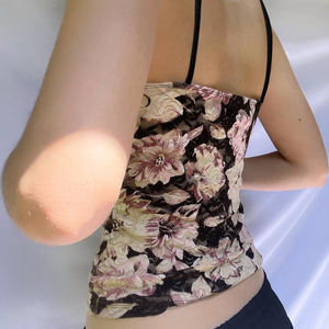 Débardeurs en dentelle florale vintage Sexy dos nu Gothique court sans manches Bustier Été Vente chaude - Product Image 5