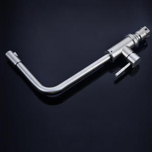 304 Stainless Steel Single-hole <b>Brushed</b> Nickel-colored Kitchen Sink with Cold and Hot 360-degree Rotating Faucet - Product Image 3