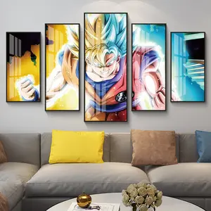 In HD 5 Miếng Dragon Ball Goku Phim Hoạt Hình Hoạt Hình Trừu Tượng Hình Ảnh Lớn Wall Art Canvas In