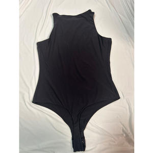 จั๊มสูทสำหรับผู้หญิงไซส์พิเศษชุดว่ายน้ำแขนแคบรัดรูปสีพื้นไม่มีรอยต่อ - Product Image 6