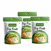 Sachet alimentaire refermable de qualité alimentaire avec fermeture éclair, sac d'emballage alimentaire, pochette de rangement verticale avec encoche de déchirement