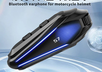 Earphone Helm Nirkabel Baru Tahan Air Lampu Warna-warni Headphone Helm Motor untuk Berkendara Headset Olahraga