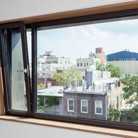 Ventana Abatible de Alta Resistencia con Sistema de Cierre Multipunto de Alta Seguridad, Resistente a Impactos, de Aleación de Aluminio Moderna