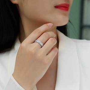 DE <span class=keywords><strong>Parallel</strong></span> Univers Iced Out Moissanite Silver Ring Multiverse Full Moissanite 925 Sterling Silver Rings VVS Moissanite Ring - Product Image 3
