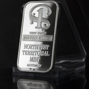 FS-manualidades de Metal, forma rectangular, lingote plateado <span class=keywords><strong>999</strong></span>, barra de plata fina de 1 OZ - Product Image 2