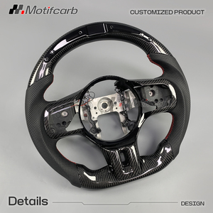 Volante de fibra de carbono con luces LED personalizadas para Mitsubishi Lancer Evolution X GSR MR X Final Edition 2008-2016, con empuñaduras negras. - Product Image 3