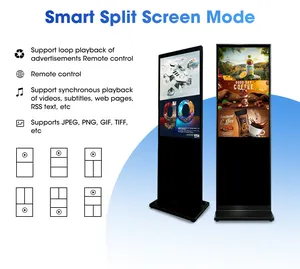 مشغل وسائط إعلانات رقمي عالي الجودة 65 75 85 بوصة شاشة لمسية LCD سينما مول تسوق