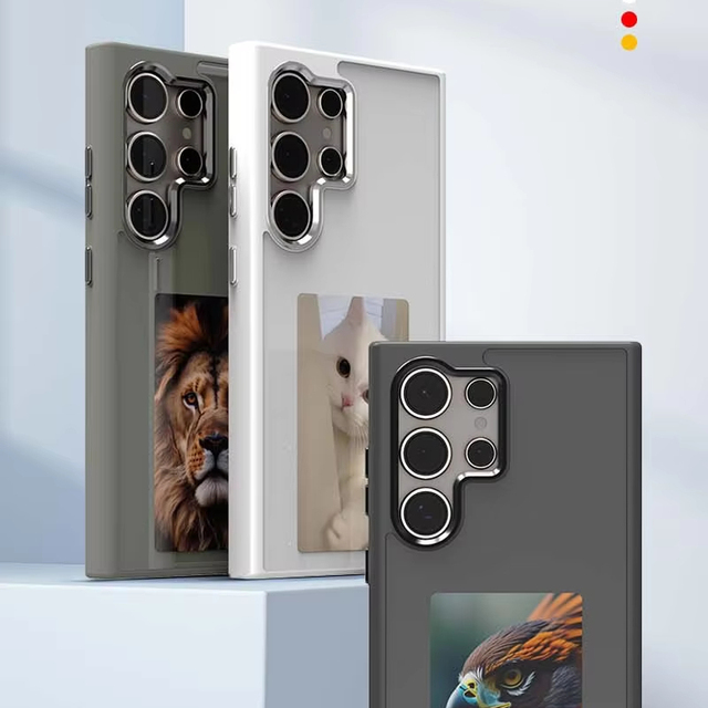 4-Color E Ink Screen for Samsung S23 Ultra Case Luxury Customizable DIY Display with NFC Wireless Projection Powered Phone Cover
