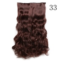 Extension de cheveux synthétiques soyeux à haute température de 24 pouces pour femmes postiche une pièce de vague d'eau avec 5 clips