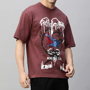 Camisetas transpirables 100% algodón de alta calidad con impresión DTF a bajo precio para hombre, cuello redondo, estilo urbano. - Product Image 3