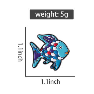 Эмалированная брошь в виде радужной рыбы - Product Image 6
