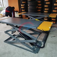 Pont élévateur hydraulique à ciseaux entièrement escamotable pour voitures, certifié CE / Élévateur de sol pour voitures / Élévateur hydraulique pour voitures