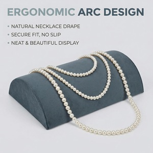 Jewelry Display Rack Semi Circular Wood 25.5X14.2X6.5Cm For Necklaces Bracelets Home Boutique Use - Product Image 5